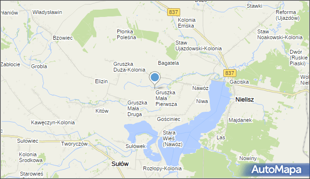 mapa Gruszka Mała Pierwsza, Gruszka Mała Pierwsza na mapie Targeo